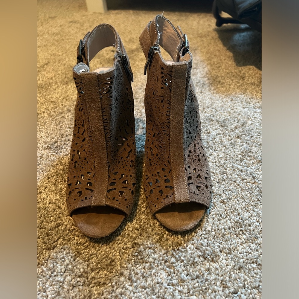 Elegant Brown Peep-Toe Women's Shoes